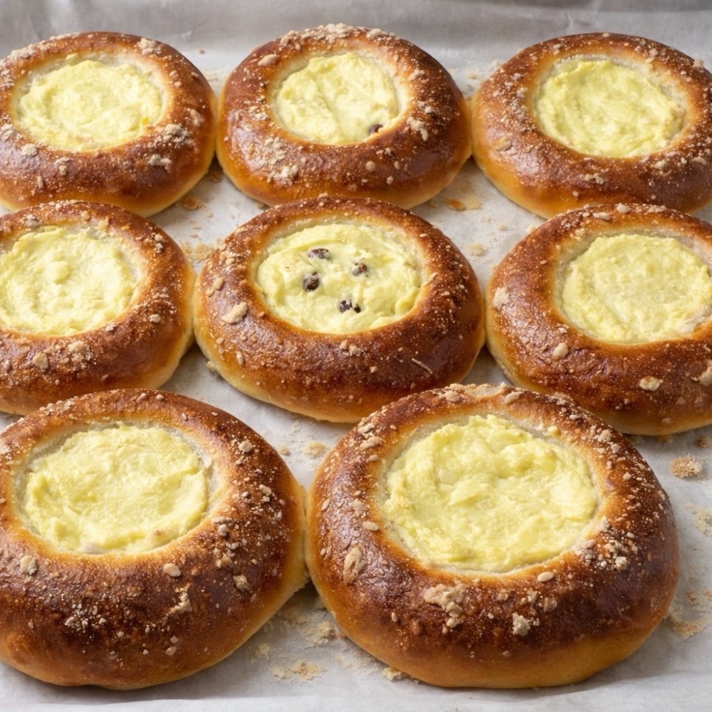 Sweet Cheese Buns (Vatrushki) 6 pcs